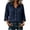 Navy -BW31, variant on Nestiefly Cotton Linen Tops for Women Gauze 3/4 Sleeve V Neck Oversized Button Down Blouses Loose Fit Casual Summer Office Clothes 2026 Blue L