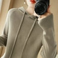 thumbnail image 5 of Pull à Capuche pour Femmes, Pull Tricoté Ample, Bas Confortable Uni, Grande Taille, Automne, Hiver, 5 of 5