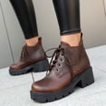 thumbnail image 6 of JHOKCI Ankle Boots for Women Heel Round Toe Lace up Oxfords Vintage Short Booties, 6 of 7
