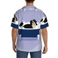 thumbnail image 7 of Goofa Bernese Mountain Dog Sitting Bath Tub Printed Men's Casual Short-sleeved Shirt,Lightweight Breathable Button-down,Summer Casual men's top,Versatile Fashion shirt-Small, 7 of 7