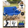 thumbnail image 5 of ABORON Oversized Blue Double Chair for Camping, Double Camping Couch with Phone Holder, Folding Blue Double Size Couch Loveseat for Outdoors, Supports up to 1200 lbs, 5 of 8