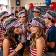 thumbnail image 5 of Darzheoy Independence Day Party Hat, Flag Print Baseball Cap with Wig, Rhinestone-Studded Sunshade Visor, Novelty Costume Headwear for 4th of July, Parade, BBQ, Outdoor, Carnival, 5 of 7