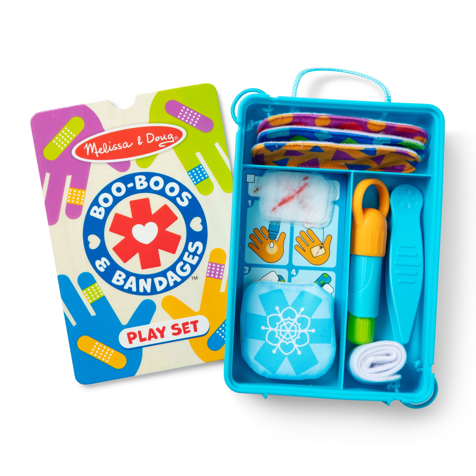 Melissa & Doug Pretend First Aid Set with Reusable Boo-Boos & Bandages, Ages 3+