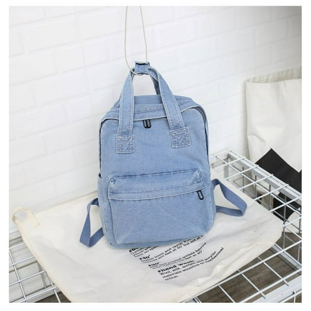 Mochila De Mezclilla Estilo Informal Mochilas De Jeans Ligeras Mochila De Viaje Retro Clásica-Mochila De Mezclilla Vintage para Computadora Portátil Lona Informal