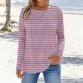 thumbnail image 2 of Kaemgyyd Casual Sweatshirts for Women Vintage Striped Long Sleeve Crewneck Base Layer Pullover Loose Fit Fall Tops Winter Clothing, 2 of 5