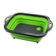 thumbnail image 1 of Escurridor de cocina plegable, tabla de cortar multifuncional plegable con escurridor, escurridor portátil para verduras, frutas y platos, organizador de almacenamiento., 1 of 7