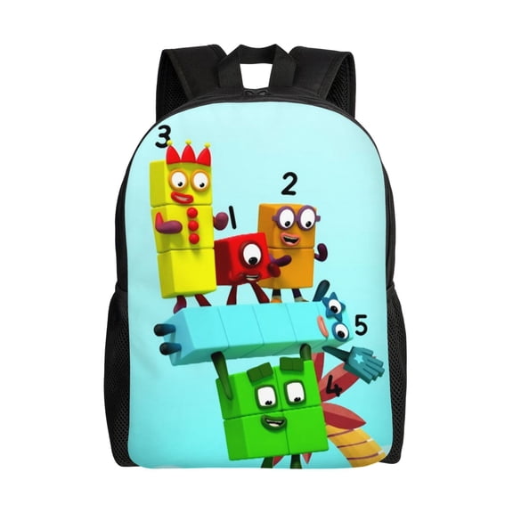 Numberblocks Laptop Backpacks 16 Inch Cartoon College School Bag Bookbag Lightweight Students Travel Shoulder Bag Daypack