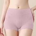 thumbnail image 4 of KHONTS Women's Seniors Plus Size Ribbed Panties Comfy Soft Seamless Full Coverage Boxer Brief High Waist Tummy Control Briefs Purple XXL, 4 of 9