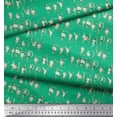 thumbnail image 2 of Soimoi Green Poly Georgette Fabric Floral & Text Printed Craft Fabric by the Yard 52 Inch Wide, 2 of 3
