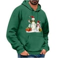 thumbnail image 2 of PNTUTB Men's Casual Solid Color Styling Christmas Graphic Print Long Sleeve Hoodie Drawstring Pullover Sweatshirt with Pocket, 2 of 6