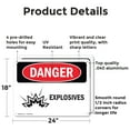 thumbnail image 2 of (2 Pack) Explosives OSHA Danger Sign 24 Inch X 18 Inch Indoor / Outdoor Rust-Free Aluminum Metal Signs for Workplace, Workshop, and Construction Site, Made in the USA, 2 of 8