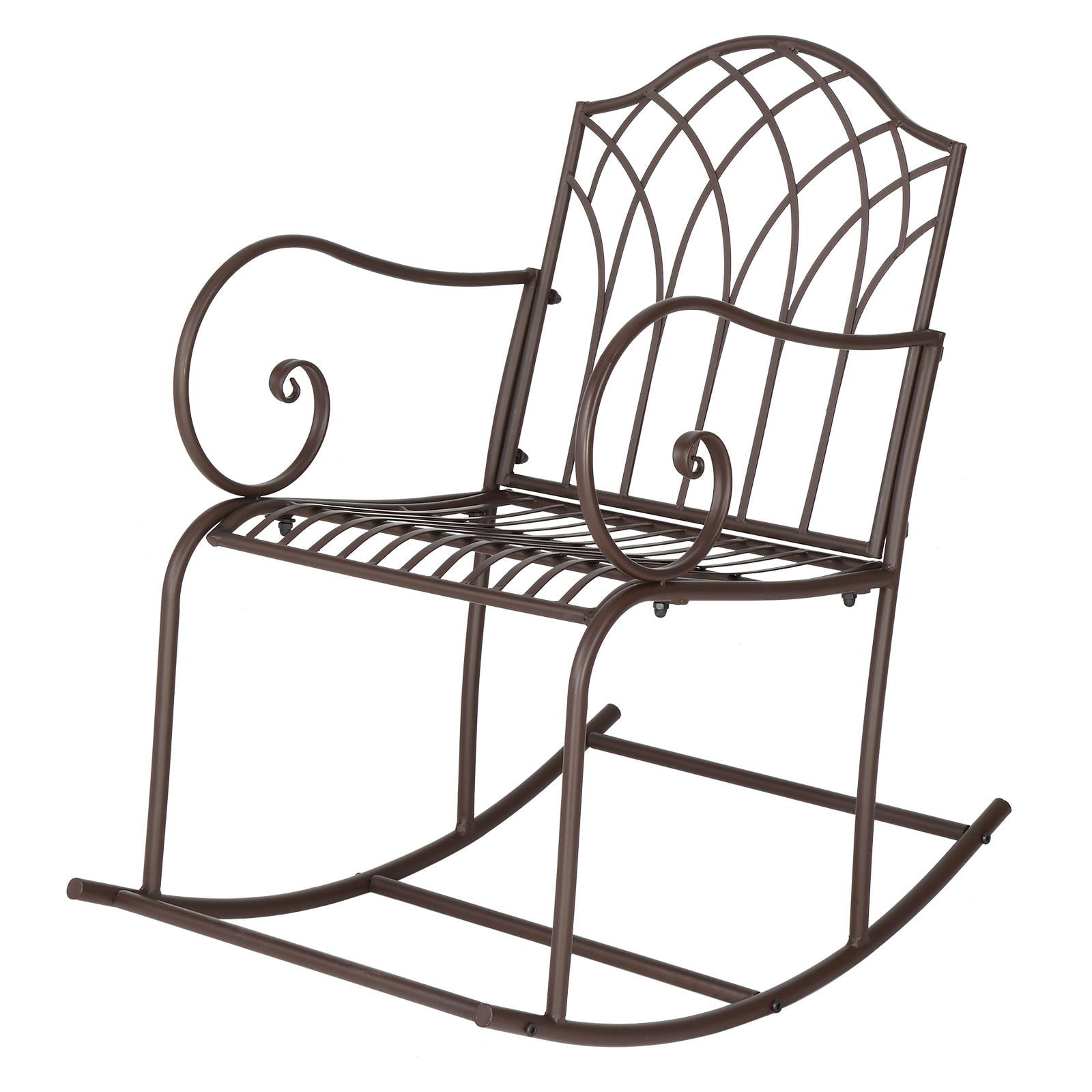 EasingRoom Sturdy Wrought Iron Construction Porch Rocking Chairs