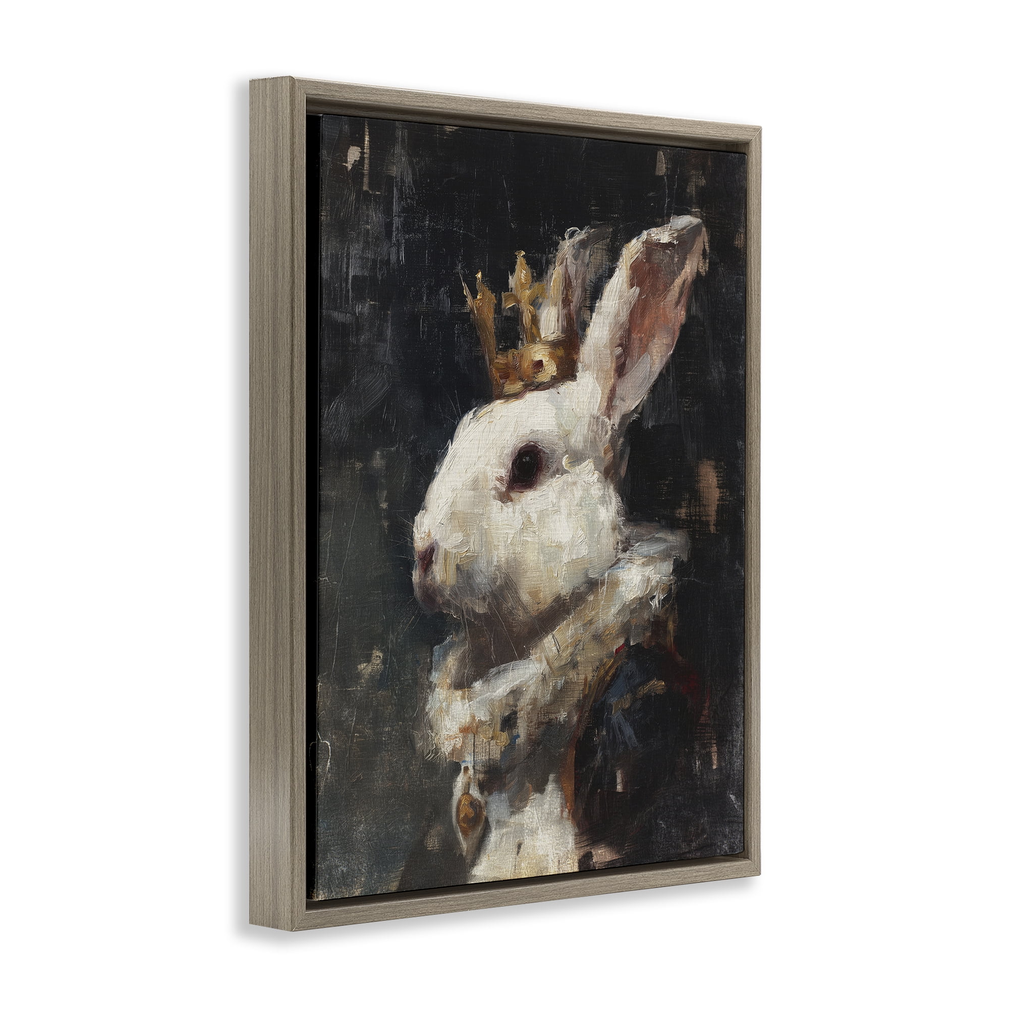Stupell Industries Regal Monarch Rabbit Brown Framed Floater Canvas Wall Art, design by Svetlana Aleynikova