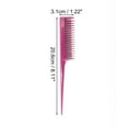 thumbnail image 2 of 1 Pc Women Durable Highlight Rat Tail Comb for Curly Straight Hair Rose Red ABS, 2 of 4
