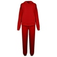 thumbnail image 6 of Lumtrix Womens 2 Piece Outfits Oversized Hoodies Jogger Sweatpants Lounge Sweatsuits Y2K Tracksuit Fall Fashion Sets with Pockets Red S, 6 of 7