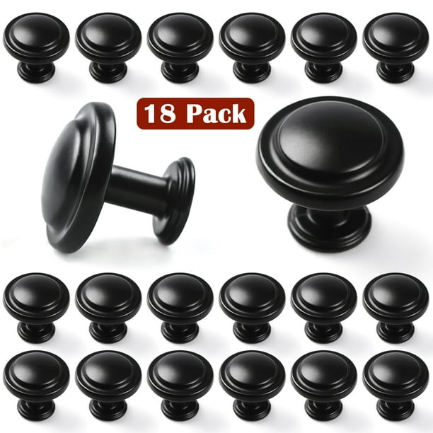 18 Pack Of Cabinet Knobs For Dresser Drawers Black Cabinet Knobs Drawer Pulls And Knobs Dresser Knobs Kitchen Knobs Walmart Com Walmart Com