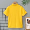 thumbnail image 6 of KHONTS Boys Short Sleeve Henley Collar T Shirt Kids Button up T-Shirts Casual Summer Solid Tees,Size 5-14 Years Yellow 160, 6 of 8