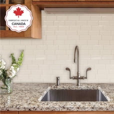 Smart Tiles Peel and Stick Backsplash, 5 Adhesive Tiles, Metro Beige, 11.55"x8.38"