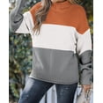 thumbnail image 2 of YAZI Women's Turtleneck Batwing Sleeve Loose Oversized Chunky Knitted Pullover Sweater Jumper Tops, 2 of 14