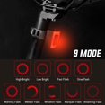 thumbnail image 3 of Mini Bike Tail Light USB Rechargeable LED Rear Bike Light Helmet Backpack LED Lamp Safety Warning Strobe Light, 3 of 8