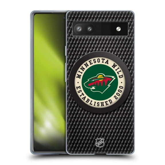 Head Case Designs Officially Licensed NHL Minnesota Wild Puck Texture Soft Gel Case Compatible with Google Pixel 6a