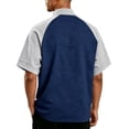 thumbnail image 4 of Gaukiv Tees for Men Raglan Short Sleeve Golf Wear Breathable Lightweight Training Shirts Basic Tops Dark Blue S, 4 of 5
