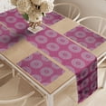 thumbnail image 2 of Ambesonne Floral Boho Table Runner & Placemats, Maze Like Mandala Form, Placemat 4 pcs + Runner 14"x72", Pink and Pale Mauve, 2 of 2