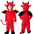 thumbnail image 2 of Kogui Baby Toddler Plush Hooded Romper Jumpsuit for Halloween Dress Up Party 4T 5T (Red,4-5 Years), 2 of 9