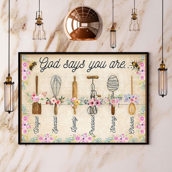 Baker God Says You Are Unique Special Lovely Strong Paper Poster No Frame Matte Wall Art Decor 11 x 17 Inch Poster
