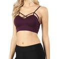thumbnail image 2 of Women Seamless Criss Cross Front Sports Bra Bralette with Removable Pads, 2 of 3