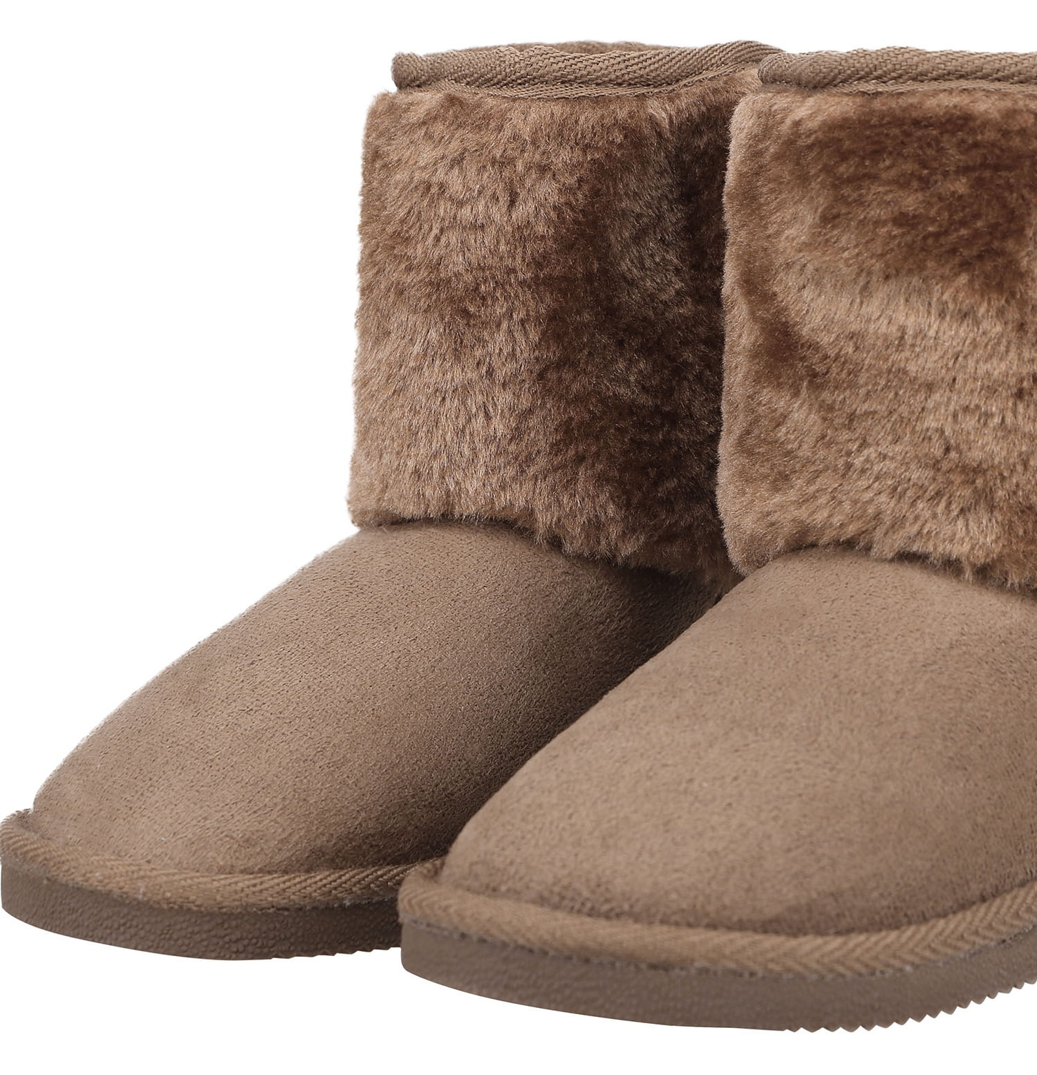 Camel Faux Suede Fur Top Booties Girls Winter Kids Boots Baby Toddlers Size 3 