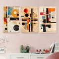thumbnail image 2 of Set of 3 Abstract Orange Geometric Paintings, Unframed, Classic Modern Style, 16X24 Inches (40X60 Cm), 3pcs Without Frame., 2 of 4