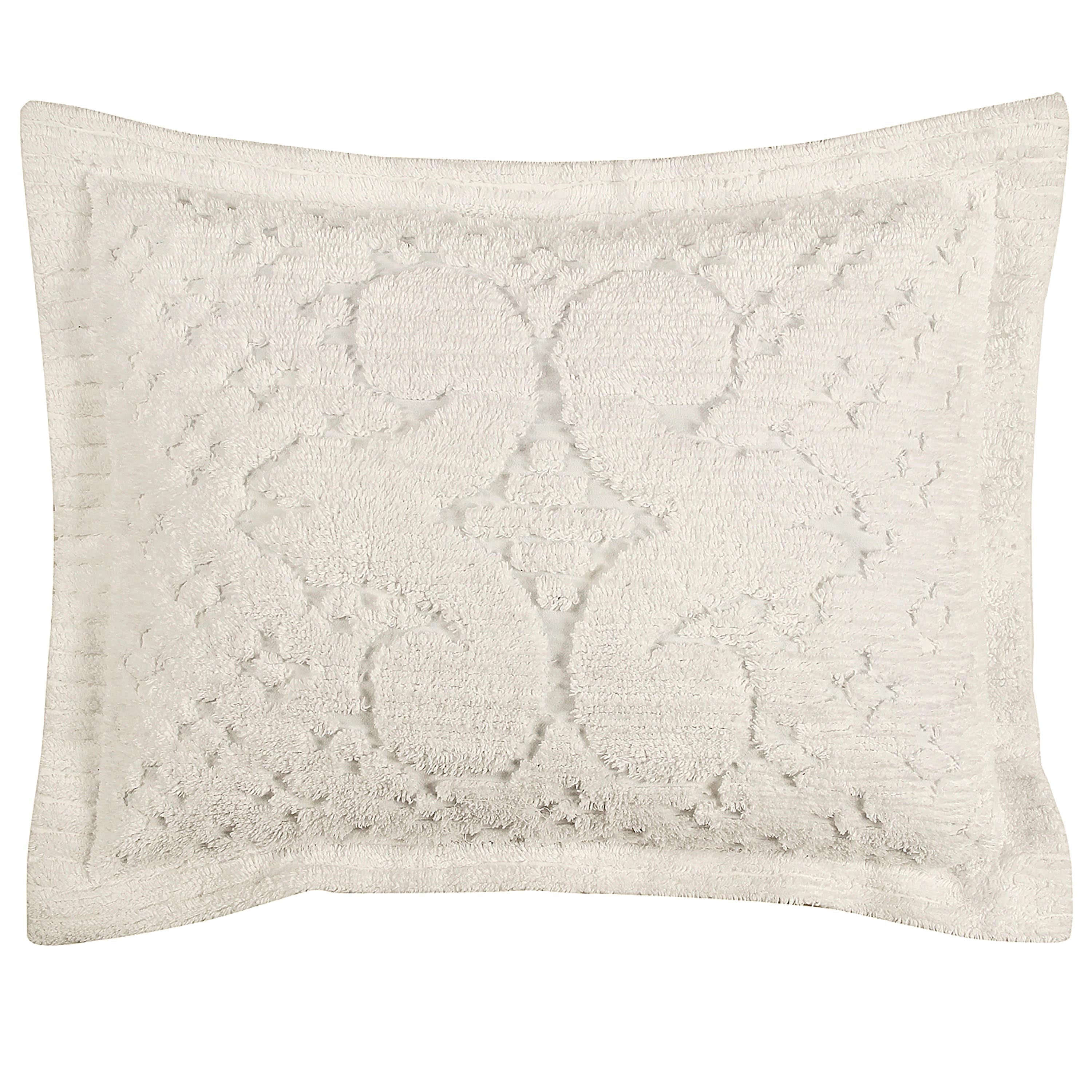 Better Trends 3 Piece Chenille Bedspread Set for Full/Double Bedspread 100% Cotton Lightweight Bedspread for all Season Ashton Collection (Ivory)