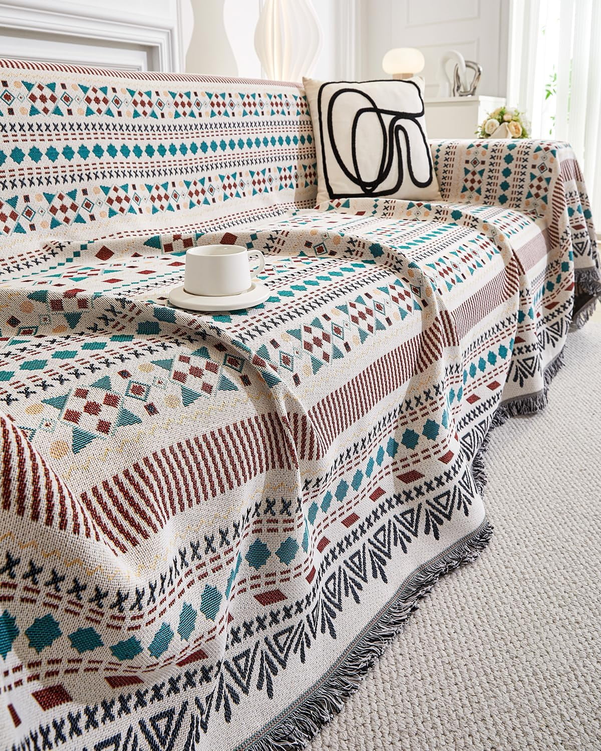 Couch Cover Sheet Blanket, Oversized Reversible Covers for 3-4 Cushion High Backed Backrest Sofa, Extra Large Furniture Decoration Covers Sofa Slipcovers, L Shape U-Shaped Sectional Protector