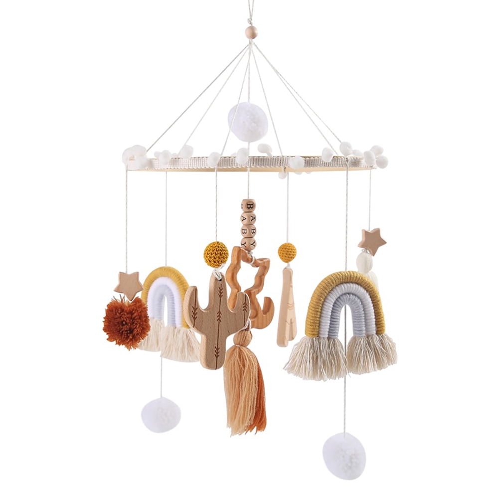 Baby Nursery Crib Mobile, Wooden Hanging Ceiling Decoration for Newborns, Boys & Girls, Baby Shower Gift