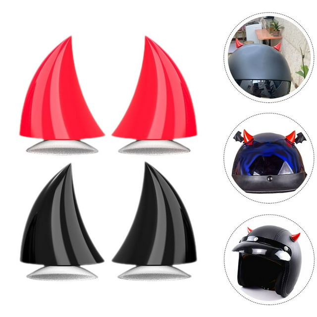 BRIGHTFUFU 4Pcs Motorcycle Horns with Suction Cup Plastic Durable Decorative Accessories