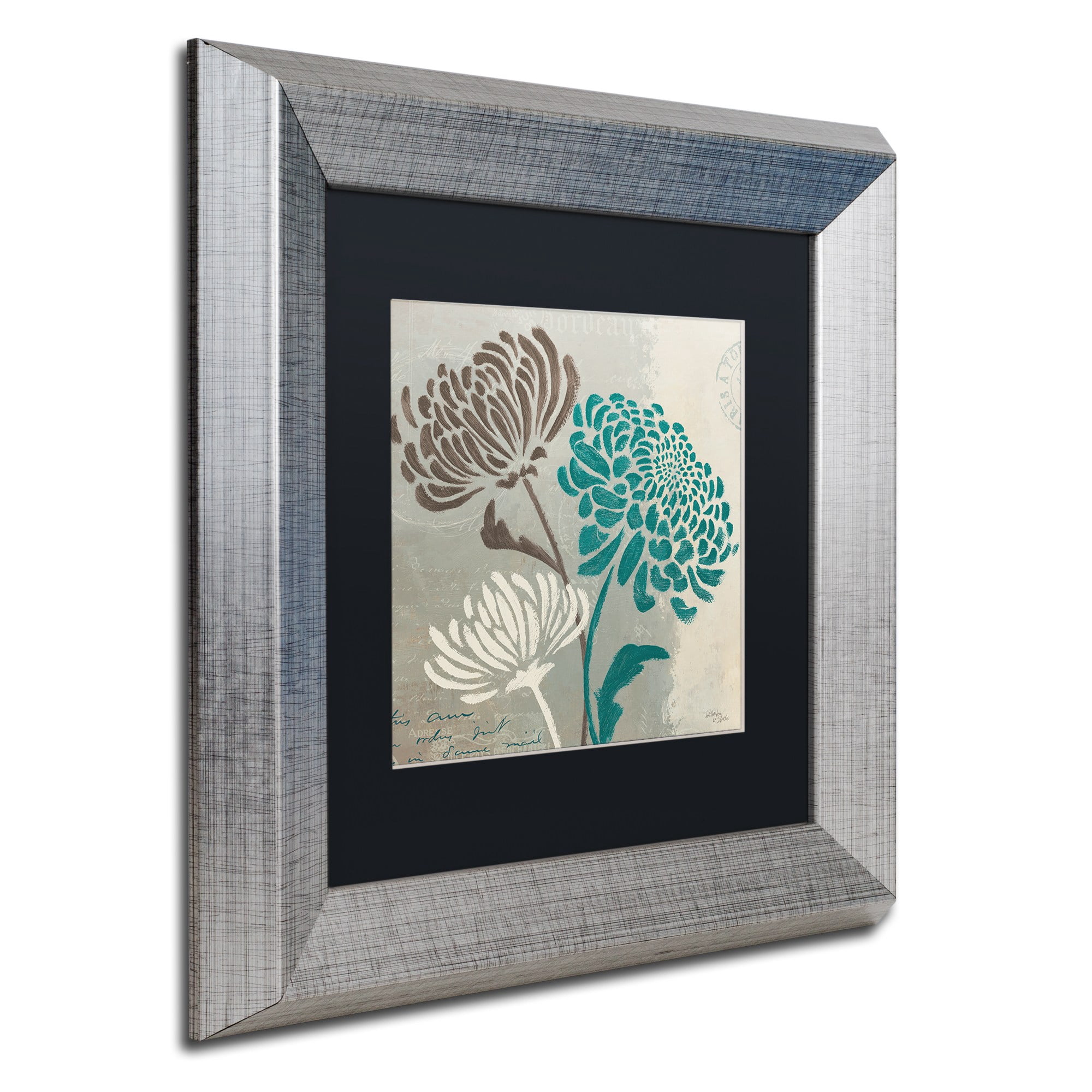 Trademark Fine Art "Chrysanthemums II" Canvas Art by Wellington Studio Black Matte, Silver Frame
