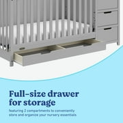 Graco Hadley 5-in-1 Convertible Baby Crib and Changer with Drawer, Pebble Gray