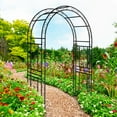 thumbnail image 2 of Heavy Duty Metal Garden Arch Trellis, 90.55" Tall x 59" Wide Black Steel Plant Support for Climbing Roses & Vines, Outdoor Wedding Backdrop with Powder Coated Rust-Resistant Frame, 2 of 8