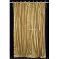 thumbnail image 3 of Tie Top Sheer Sari Curtains 80" W X 96" L matching tiebacks- Handcrafted Gold Indian Drapes Unlined for light & airy ambience Perfect for Living/Bedroom/Dining Room Sold in Pairs, 3 of 6