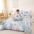 thumbnail image 3 of Erosebridal Nautical Marine Animals 7pcs Bedding Comforter Set,Cute Jellyfish Colorful Coral Queen Bedding Sets For Teens,Reversible, 3 of 7