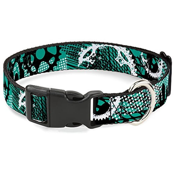 Buckle-Down BAC-W30730-NL Breakaway Cat Collar, 1 2" Wide - Fits 9-15" Neck - Large, Grunge Gears