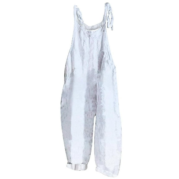 Zkozptok Women's Adjustable Spaghetti Lace-Up Overalls Sleeveless Wide Leg Jumpsuit Casual Vacation Rompers