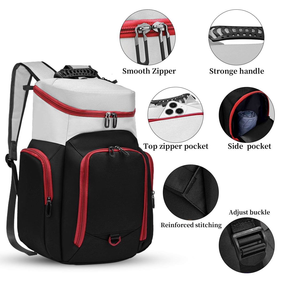 Sports Bag for Basketball, Soccer & More Basketball Backpack with Ball Holder & Shoes Compartment