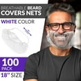 thumbnail image 2 of White Disposable Beard Nets, Nylon Food Service Mesh, 100 Count, 18 in, 2 of 8