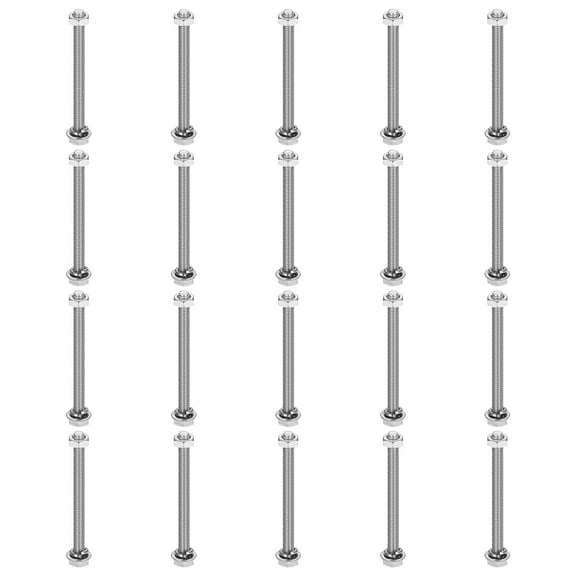 M4 x 45mm 304 Stainless Steel Hex Head Screws Bolts, Nuts, Flat & Lock Washers Assortment Kit, 20 Sets