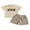 Khaki, variant on BemeyourBBs Kids Boy Outfits Short Sleeve Football Embroidery T-Shirt Shorts Set