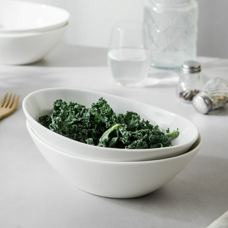 DOWAN 9 Porcelain Serving Bowls Set of 4 Large Serving Dishes 36 Ounce for Salads Pasta Bowl Side Dishes Oval Shape Microwave Dishwasher Safe