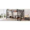 thumbnail image 4 of Full Size Metal Loft Bed with Staircase & Low Storage Table - Black, 4 of 19