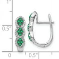thumbnail image 3 of 14k White Gold Diamond and Emerald Hinged Earrings 14k White Gold Earrings, 3 of 3